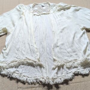 Cream Relaxed Bib Collar Tunic